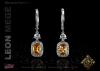 Orange Mandarin Garnet Halo Earrings with Diamonds E5791 Orange Mandarin Garnet Halo Earrings with Diamonds E5791